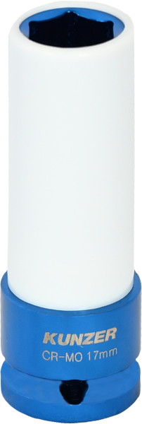 Kunzer 1/2" Impact-Radmutterneinsatz 17 mm, Länge 85 mm (blau), 812RK17