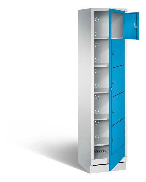 C+P Wäsche-Ausgabeschrank Evolo, H1800xB420xT500mm, Farbe: Lichtgrau / Lichtblau, 48160-105 S10031