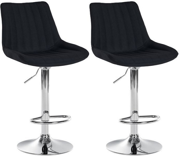 CLP Barhocker Toni Stoff chrom, schwarz, VE: 2 Stück, 324000