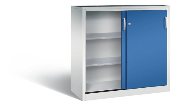 C+P Schiebetürenschrank Acurado, H1200xB1200xT500mm, Farbe: Lichtgrau / Enzianblau, Bügelgriff, 2057-09 S10028