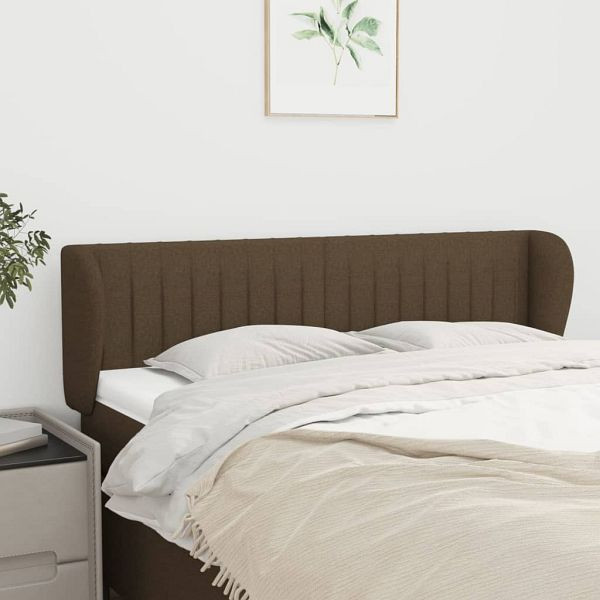vidaXL Kopfteil mit Ohren Dunkelbraun 147x23x78/88 cm Stoff, 3117383