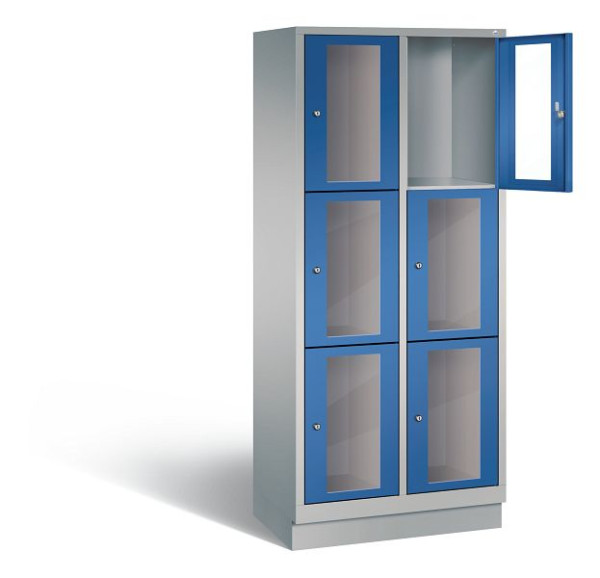 C+P Schließfachschrank Classic, H1800xB810xT500mm, Farbe: Weißaluminium / Enzianblau, 8020A223 S10011
