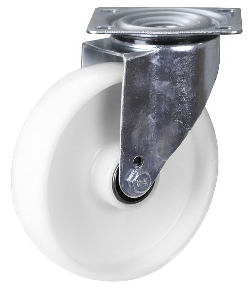 VARIOfit Lenkrolle Polyamid, 200 x 50 mm, weiß, mit Präzisions-Rillenkugellager, lpp-200.002