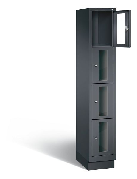 C+P Schließfachschrank Classic, H1800xB320xT500mm, Farbe: Schwarzgrau, 8020A104 S10014
