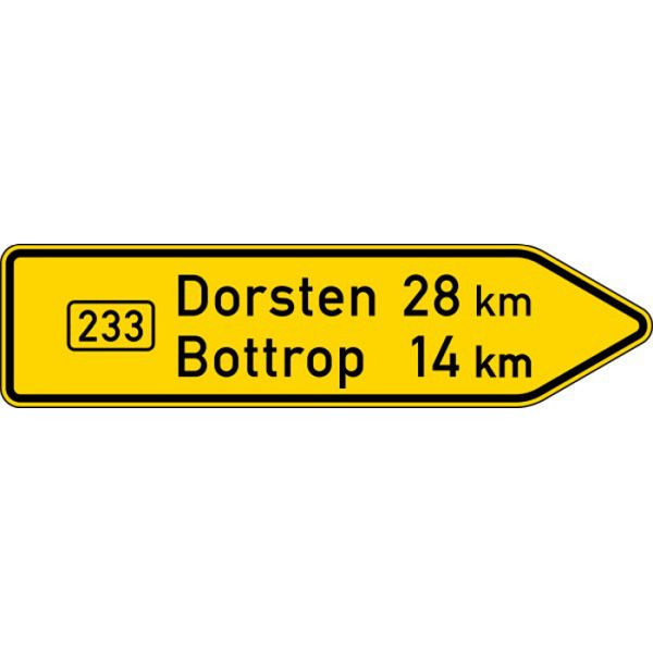 Stein HGS Pfeilwegweiser auf Bundesstraßen, 1750mm /RA1/Alform, 415-20-3-422