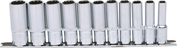 KS Tools 3/8" CHROMEplus 12-kant-Stecknuss-Satz, lang, 11-teilig 8-19mm, 918.0602
