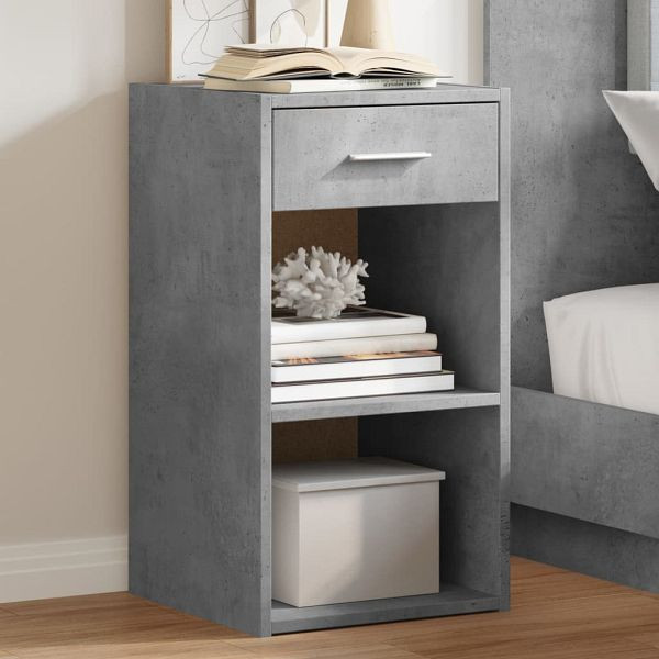 vidaXL Nachttische 2 Stück Betongrau 35x34x65 cm Holzwerkstoff, 840583