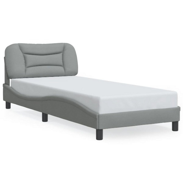 vidaXL Bettgestell mit Kopfteil Hellgrau 80x200 cm Stoff, 3207730