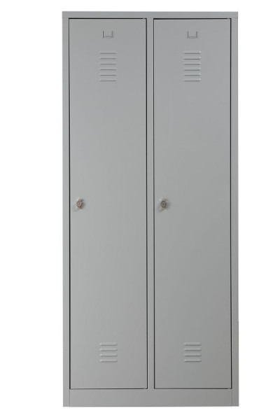 Gürkan Garderobenschrank, 50 x 80 x 180 cm, Lichtgrau, Vorhangschloss, Hutboden & Kleiderhaken, WRC/2.1880, 103971