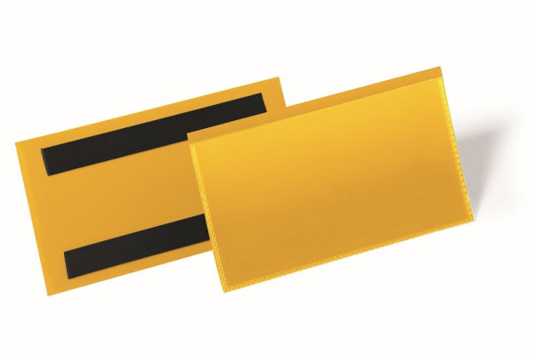 DURABLE Magnetische Etikettentasche, Gelb 150 x 67 mm, VE: 50 Stück, 174204
