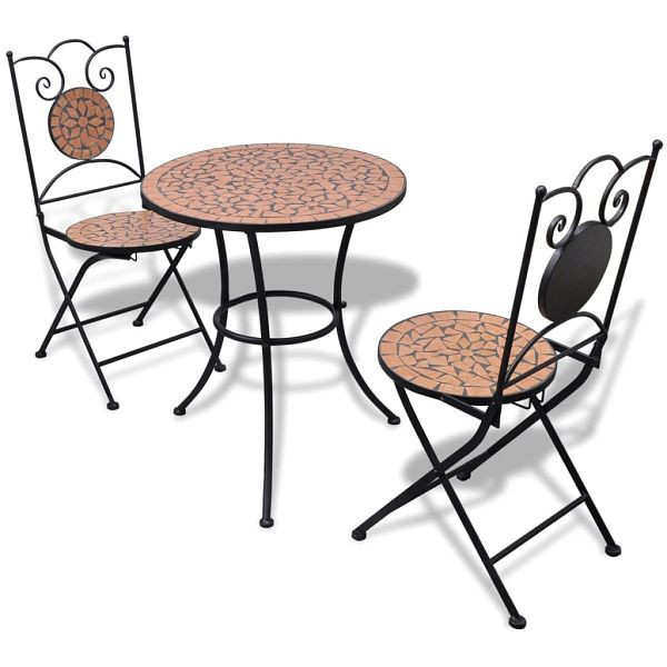 vidaXL 3-teilig Bistro-Set Keramik Terrakotta, 271770, 8718475925231