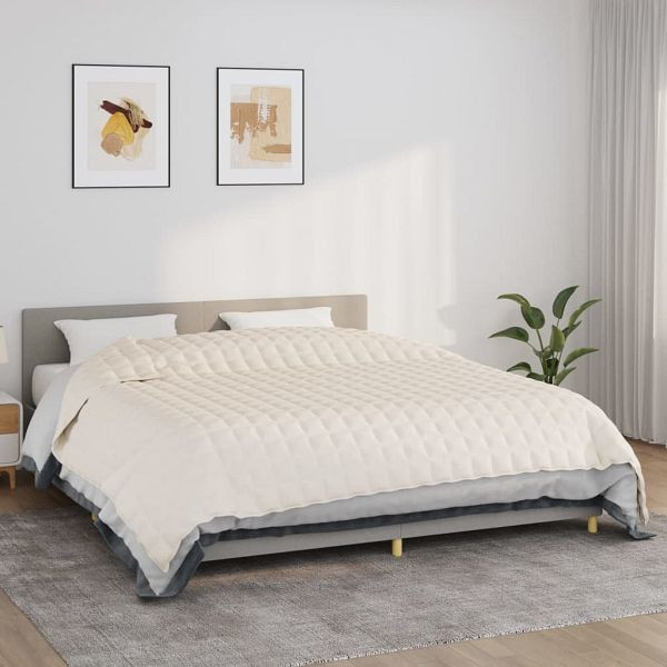 vidaXL Gewichtsdecke Hellcreme 220x260 cm 11 kg Stoff, 350766