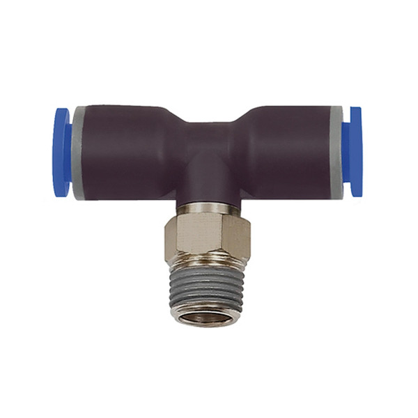 Riegler T-Steckverschraubung »Blaue Serie«, drehbar, R 3/8 außen Ø 14 mm, 135648