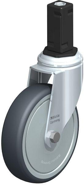 Blickle LKRA-TPA 126K-11-FK-EV14 Apparate-Lenkrolle mit Expander, Thermoplastisches Gummi-Elastomer, Grau, 844970