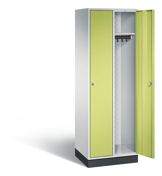 C+P Garderobenschrank Intro, H1950xB620xT490mm, Farbe: Lichtgrau / Viridingrün, 8170-201 S10057
