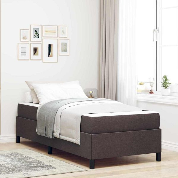 vidaXL Boxspringbett Braun 90 x 200 cm Stoff, Ingenieurholz, 3398832