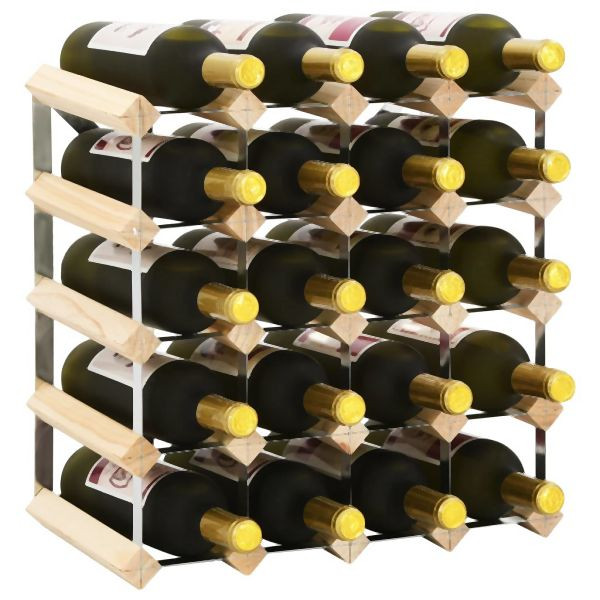 vidaXL Weinregal für 20 Flaschen Massivholz Kiefer, 282469