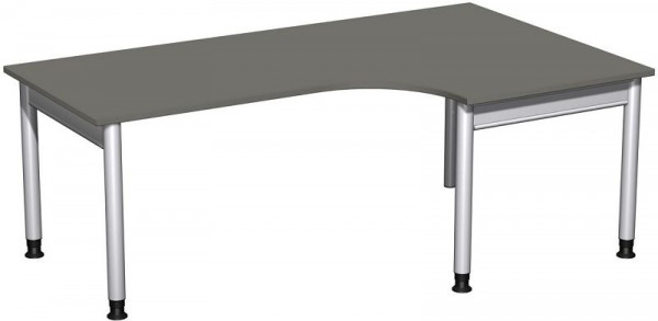 geramöbel PC-Schreibtisch rechts höhenverstellbar, 2000x1200x680-820, Graphit/Silber, N-657321-GS