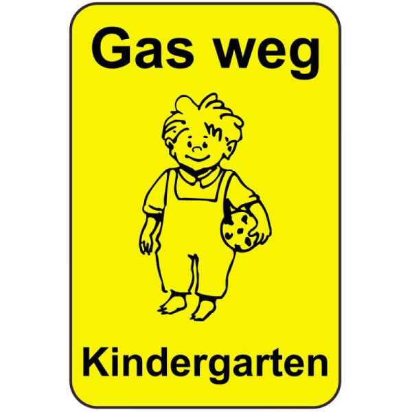 Stein HGS Kinderhinweisschild/Verkehrszeichen Gas weg Kindergarten, 650 x 1000 mm, 14791