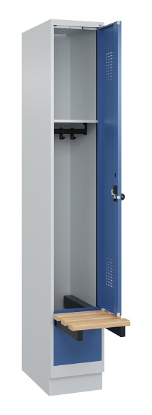 C+P Spind Evolo PLUS, 1 Abteile, 1950x300x815mm, 7035/5023, Drehriegel, 049040-10 S10008