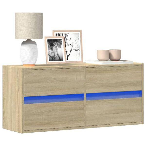 vidaXL TV-Wandschrank mit LED-Beleuchtung Sonoma-Eiche 100x31x45 cm, 852294