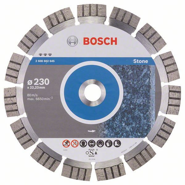 Bosch Diamanttrennscheibe Best for Stone, 230 x 22,23 x 2,4 x 15 mm, 2608602645