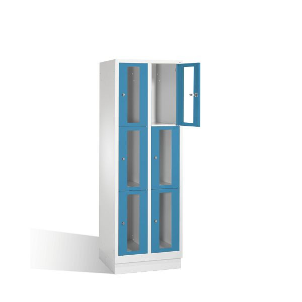 C+P Schließfachschrank Classic, H1800xB610xT500mm, Farbe: Lichtgrau / Lichtblau, 8020A203 S10003