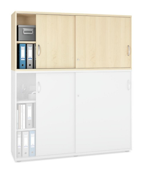 Deskin Schiebetüren-Aufsatzschrank MULTI M pro, Dekor: Ahorndekor, BxHxT: 1600 x 750 x 420 mm, 272605