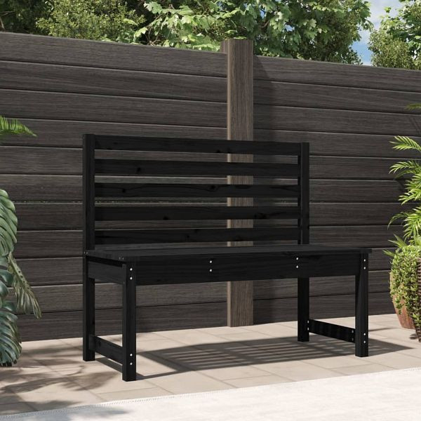 vidaXL Gartenbank Schwarz 109 cm Massivholz Kiefer, 824036