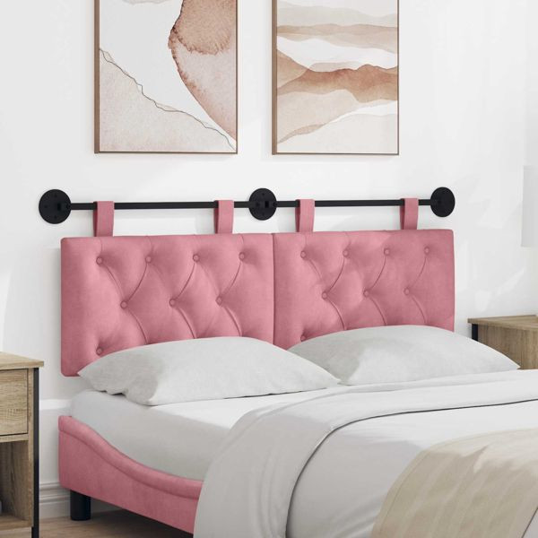 vidaXL Hängevorderseite Wandmontiert Rosa 150 x 55 x 7 cm Samt, 42032140