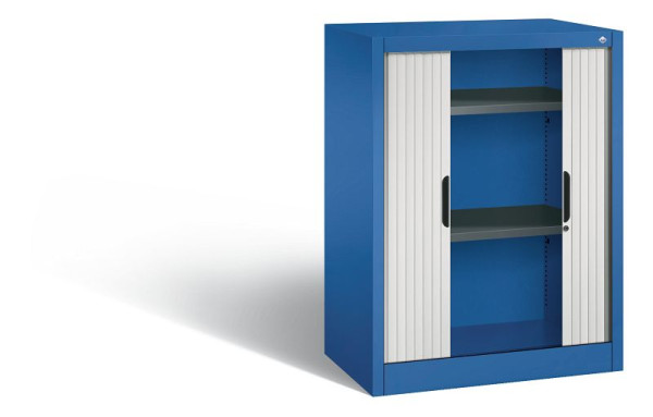 C+P Sideboard mit Rollladen Omnispace, H1030xB800xT420mm, Farbe: Enzianblau / Lichtgrau, Griffmulde, 2 OH, 3241-00 S10135