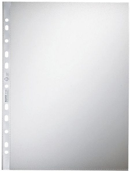 LEITZ 4790 Prospekthülle Standard, A4, PP, genarbt, 0,09 mm, dokumentenecht, farblos, 100 Stück, 4790-00-00