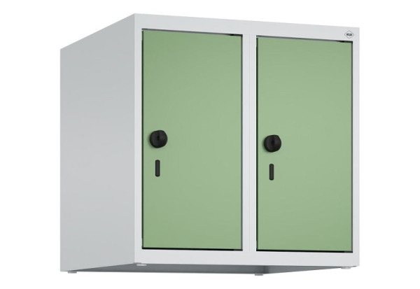 C+P Schrankaufsatz Classic PLUS, Aufsatzschrank, 7035/6011, Drehriegel, 500x500x500mm, 2 Abteile, 080090-29 S10006