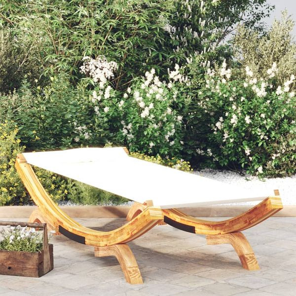 vidaXL Sonnenliege 100x188,5x44 cm Bugholz Massiv Creme, 313947