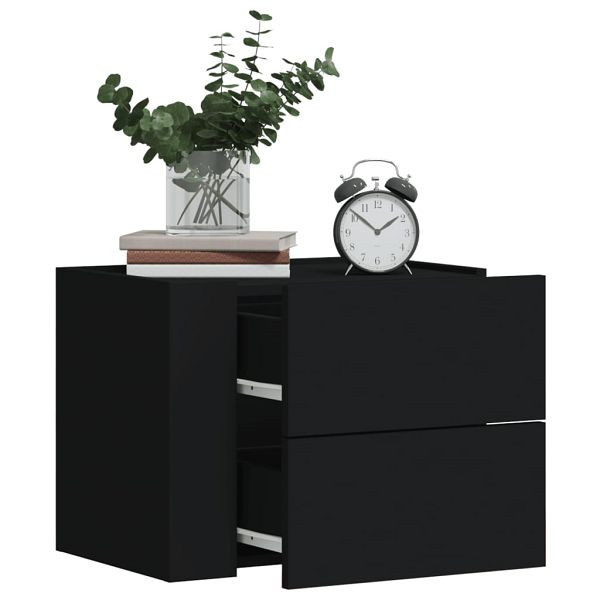 vidaXL Wand-Nachttische 2 Stück Schwarz 45x30x35 cm, 848328