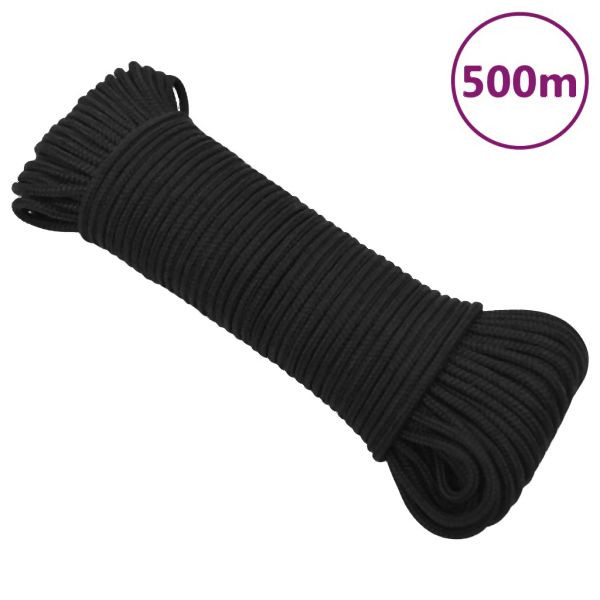 vidaXL Bootsseil Schwarz 5 mm 500 m Polypropylen, 152495