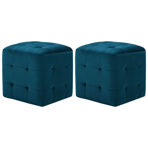 vidaXL Nachttische 2 Stück Blau 30x30x30 cm Samtstoff, 249016