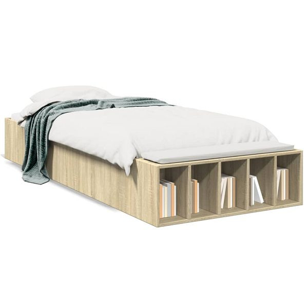 vidaXL Bettgestell Sonoma-Eiche 90x200 cm Holzwerkstoff, 3280610