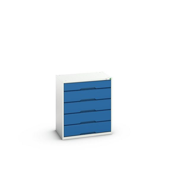 bott verso Schubladenschrank, mit 5 Schubladen, BxTxH: 800 x 550 x 900 mm, Lichtgrau / Enzianblau, 16925117.11