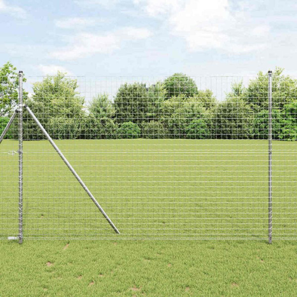 vidaXL Zaun mit Pfosten Silber 1.6 x 10 m Stahl, 3350458