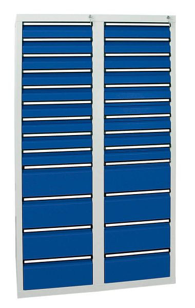 stumpf Schubladenschrank Serie STS 410, RAL 7035/5010, 26 Schubladen (18x100, 8x200 mm), 7104874
