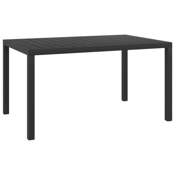 vidaXL Gartentisch Schwarz 150x90x74 cm Aluminium und WPC, 42791
