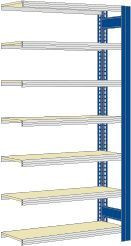 Regalwerk BERT-Großfachregal 250 kg - Anbaufeld - LR 5010 HxBxT 3000x1695x600mm 7 Fachebenen Paneel mit 16mm Spanplatten, B3-46542-60-EB