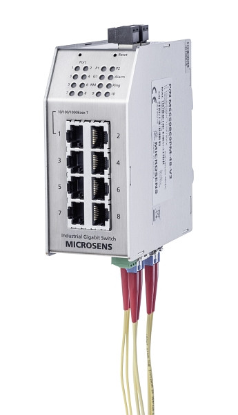 MICROSENS Industrie Gigabit Ethernet Switch, 2x 24 VDC, MS650869M-V2