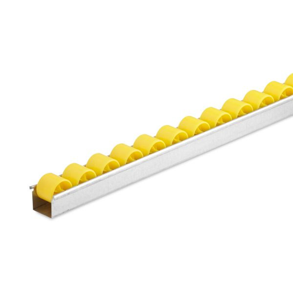 Torwegge Röllchen-U-Leiste Normal VA, Gesamtbauhöhe 36 mm, Teilung 33 mm, Rollentyp N-VA, Material Polypropylen, Lagerung Gleitlager, 0040958