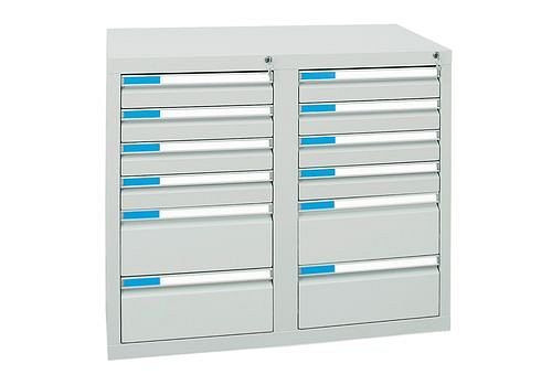 stumpf Schubladenschrank Esta mit 12 Schubladen, grau, B 1000 mm, H 900 mm, 251950