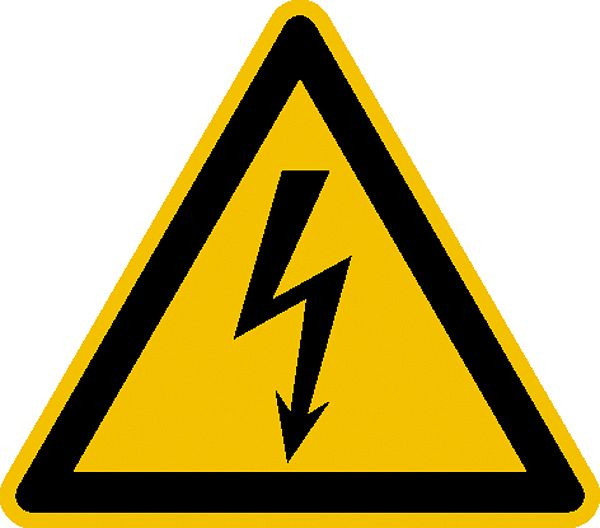 SafetyMarking Warnschild, Warnung vor elektrischer Spannung, Länge 10 cm, Folie, selbstklebend, 21.0191