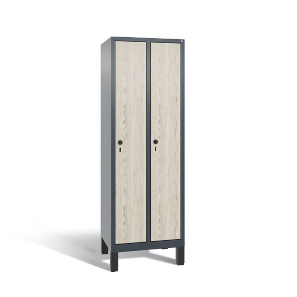 C+P Spind Evolo, 2 Abteile, H1850xB610xT500 mm, Anthrazit/MDF Esche, 48010-20 S10687