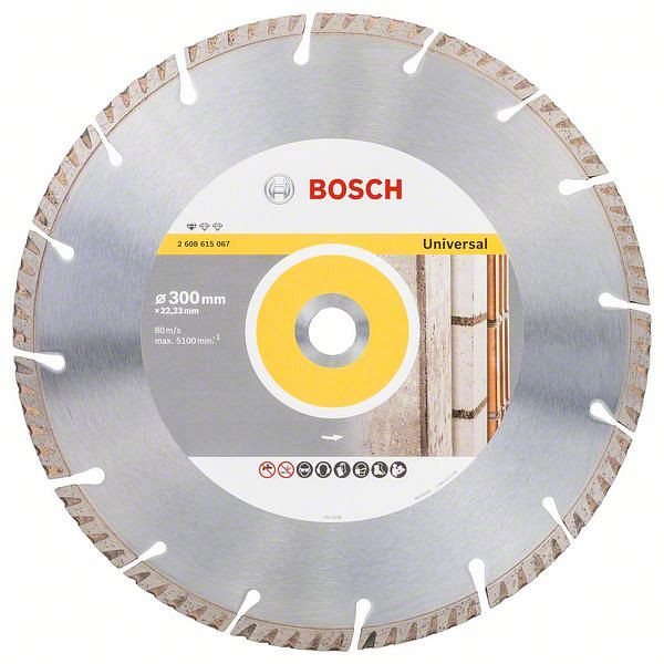 Bosch Diamanttrennscheibe Standard for Universal, 300 x 22,23 x 3,3 x 10 mm, 2608615067