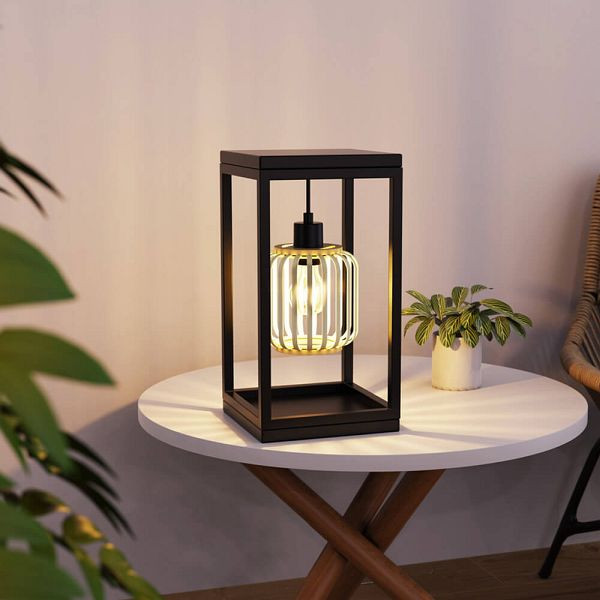 HOME DELUXE Tischlampe ZITA, Schwarz, 61153, 4058166320551